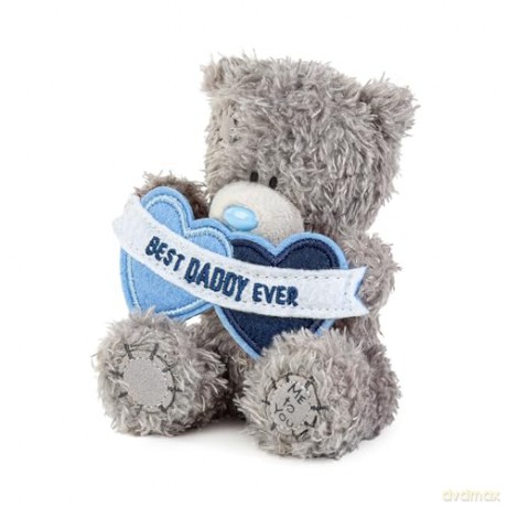 ME TO YOU Tatty Teddy Fathers Day Best Daddy Ever Bear 10cm - Official Collection FP401015, Grey, Blue, Navy Blue