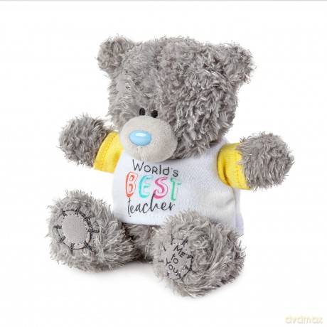 ME TO YOU Thank You Teacher T-Shirt Tatty Teddy Plush Bear 10cm High - Official Collection, Blue,grey