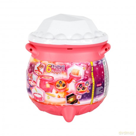 Magic Mixies Magical Gem Surprise Fire Magic Cauldron - Reveal a Non-Electronic Mixie Plushie and Magic Ring with a pop up reveal from the Fizzing Cauldron