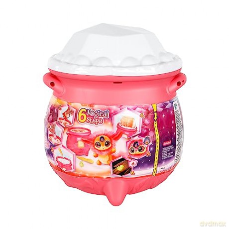 Magic Mixies Magical Gem Surprise Fire Magic Cauldron - Reveal a Non-Electronic Mixie Plushie and Magic Ring with a pop up reveal from the Fizzing Cauldron