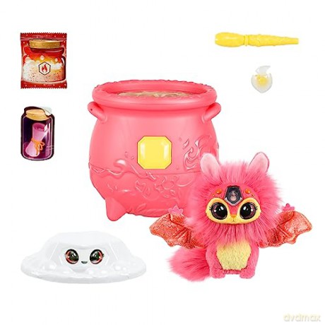 Magic Mixies Magical Gem Surprise Fire Magic Cauldron - Reveal a Non-Electronic Mixie Plushie and Magic Ring with a pop up reveal from the Fizzing Cauldron