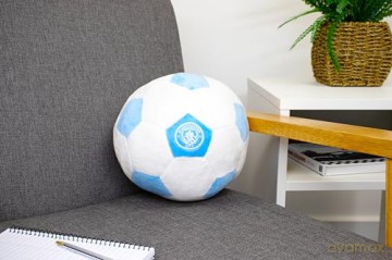 Manchester City FC Officially Licensed Plush Football - 22 cm Soft Toy Pillow - Fluffy Stuffed Footy Ball Ideal for Kids and Adults - Perfect Sports Gift for Cityzens