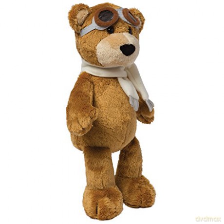 Manhattan Toy Aviator Bear Stuffed Animal Toy, Brown/Grey/Black,Medium