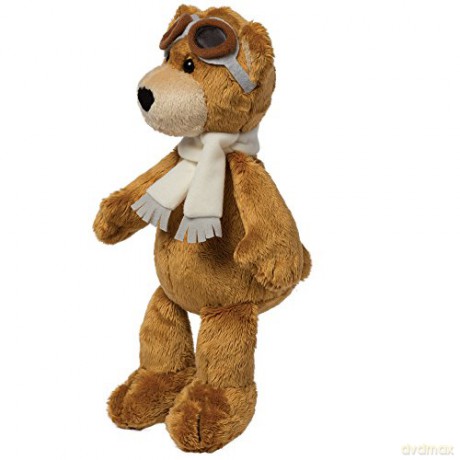 Manhattan Toy Aviator Bear Stuffed Animal Toy, Brown/Grey/Black,Medium