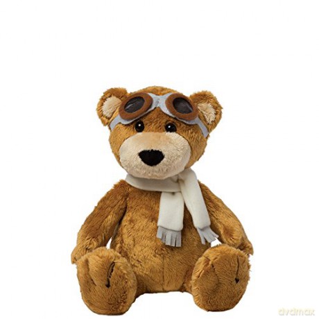 Manhattan Toy Aviator Bear Stuffed Animal Toy, Brown/Grey/Black,Medium