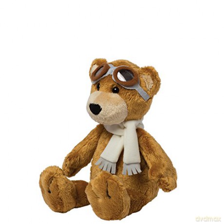 Manhattan Toy Aviator Bear Stuffed Animal Toy, Brown/Grey/Black,Medium