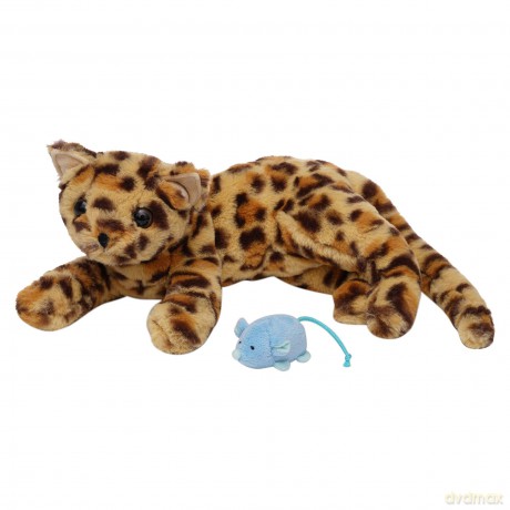 Manhattan Toy Loki Leopard Stuffed Animal Cat Front Paws and Magnetic Mouse Toy