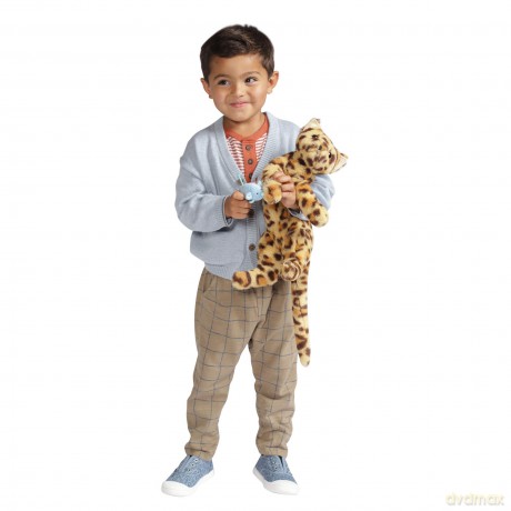 Manhattan Toy Loki Leopard Stuffed Animal Cat Front Paws and Magnetic Mouse Toy
