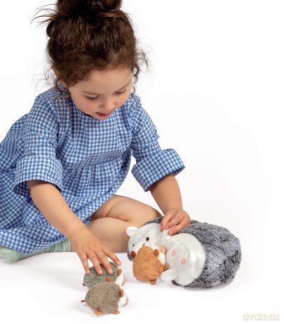 Manhattan Toy Nursing Nissa Nurturing Hedgehog Stuffed Animal with Plush Baby Hoglets,25.4cm