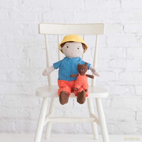 Manhattan Toy Playdate Friends Alex Machine Washable and Dryer Safe 35.56cm Doll with Mini Bear Stuffed Animal