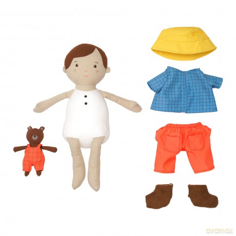 Manhattan Toy Playdate Friends Alex Machine Washable and Dryer Safe 35.56cm Doll with Mini Bear Stuffed Animal