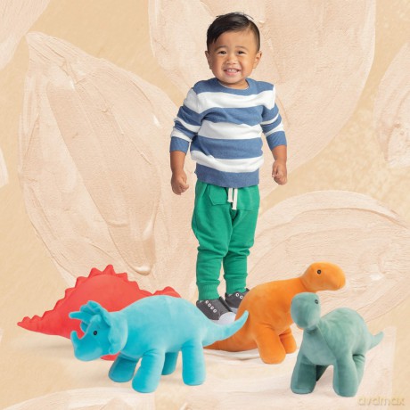 Manhattan Toy Stomper Velveteen Brontosaurus Dinosaur Stuffed Animal, 17.78cm