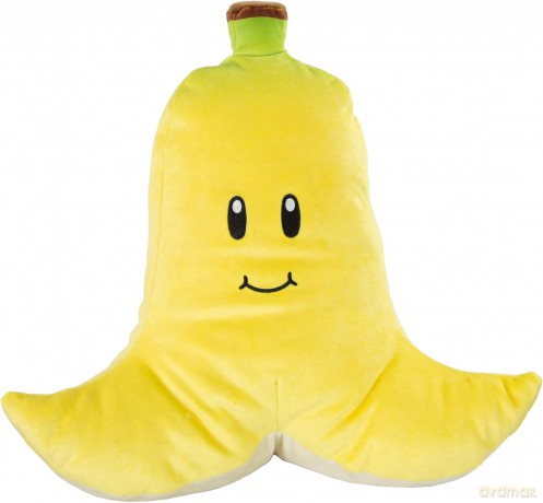 Mario Kart T12958A Pluszak Mochi Banane 40 cm Super Mario Bros. Club Mocchi 34cm Banana Skin Extra Large Plush, Multicolour