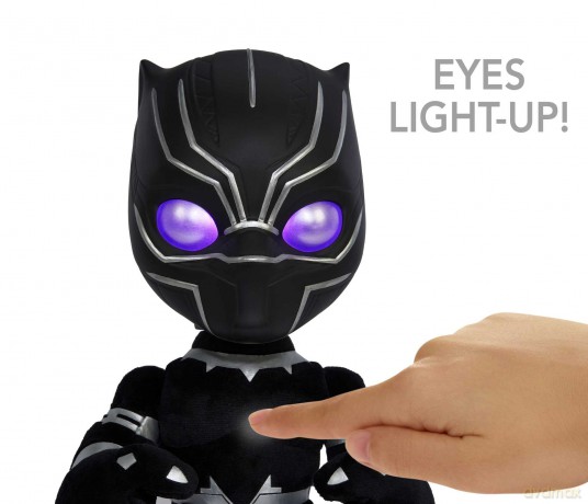 Marvel Black Panther Heart of Wakanda Plush Figure with Lights and Sounds, Black Panther Soft Doll for Fans and Collectors, HJM24