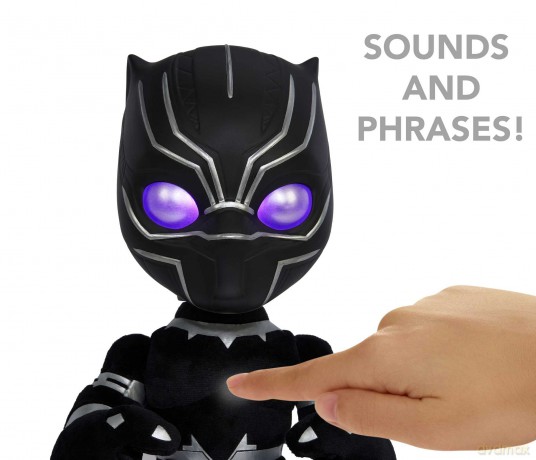 Marvel Black Panther Heart of Wakanda Plush Figure with Lights and Sounds, Black Panther Soft Doll for Fans and Collectors, HJM24