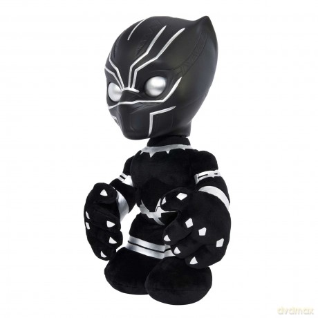 Marvel Black Panther Heart of Wakanda Plush Figure with Lights and Sounds, Black Panther Soft Doll for Fans and Collectors, HJM24