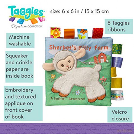 Mary Meyer 40130 Taggies Sherbet Lamb Soft Book Toy, small single