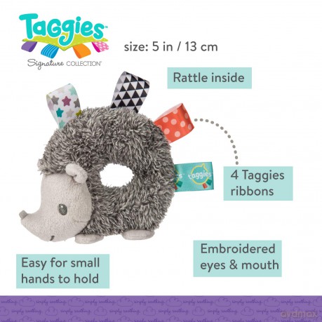 Mary Meyer 40200 Taggies Heather Hedgehog Baby Rattle, Multicolour
