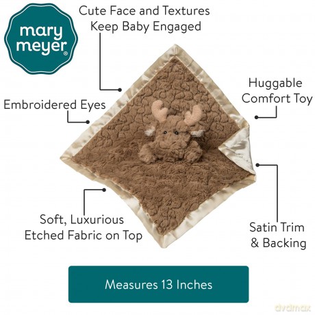 Mary Meyer 42825 Putty Nursery Stuffed Animal Security Blanket, Moose, 33 x 33-Centimeters