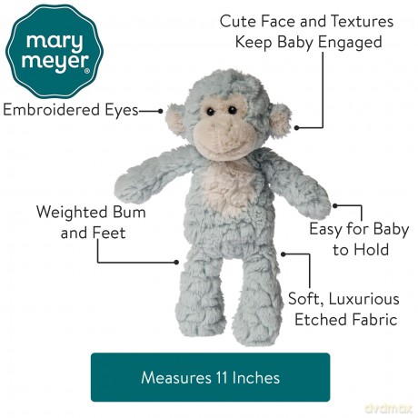 Mary Meyer 42830 Putty Nursery Stuffed Animal Soft Toy, Seafoam Monkey, 28-Centimeters