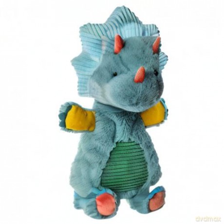 Mary Meyer Pebblesaurus Lovey Soft Toy, 33-Centimetres, Blue Triceratops Dinosaur