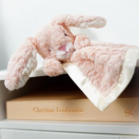 Mary Meyer Putty Nursery Stuffed Animal Security Blanket, 33 x 33-Centimetres, Pink Bunny