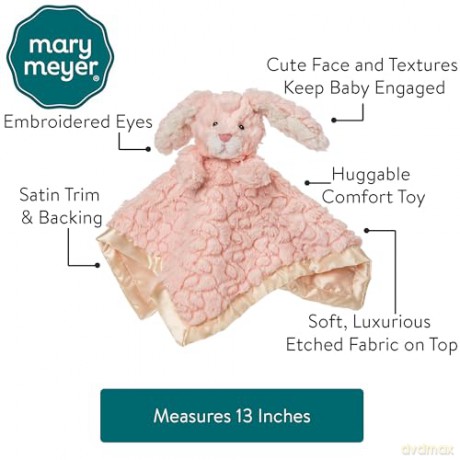 Mary Meyer Putty Nursery Stuffed Animal Security Blanket, 33 x 33-Centimetres, Pink Bunny