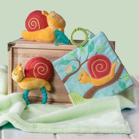 Mary Meyer Stuffed Animal Lovey Security Blanket, 33 x 33 cm, Skippy Snail