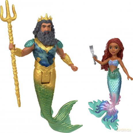 Mattel Disney The Little Mermaid Ariels Adventures Story Set with 4 Small Dolls and Accessories, Toys Inspired by the Movie, HLX19