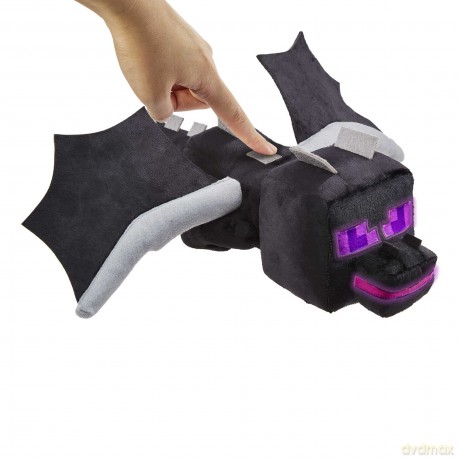 Mattel Minecraft Ender Dragoon Plush Figure with Lights and Sounds, Video-Game Collectible Toy, Gift for Fans Age 3 Years Old & Up, HGV56