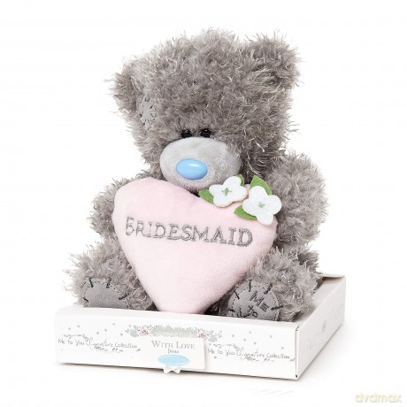 Me To You AP701043 Bridesmaid Love Heart Tatty Teddy Bear Gift,Blue,grey,pink,white