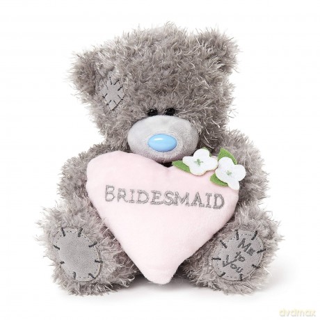 Me To You AP701043 Bridesmaid Love Heart Tatty Teddy Bear Gift,Blue,grey,pink,white