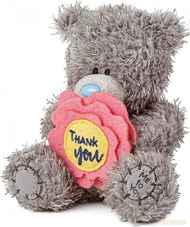 Me To You Bear 4" Thank You Flower, Gray