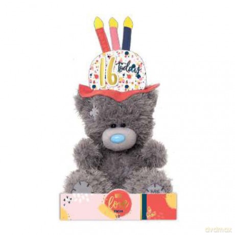 Me To You Bear 7" 16th Birthday Wearing Hat, Gray
