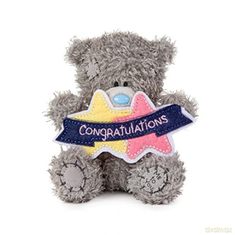Me To You Bear AP401023 Me To You Me to You Tatty Teddy Congratulations 10cm Plush Official Collection, ONE Size, Cream Or Beige