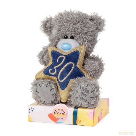 Me To You Bear AP701116 Me To You Me to You Tatty Teddy 30th Birthday Holding a 30 Star-Official Collection, ONE Size, Pink, Black, Gold