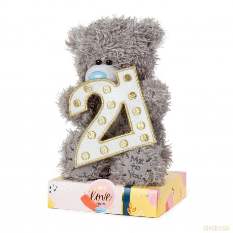 Me to You Tatty Teddy 21st Lightbox Effect Bear - Official Collection, Grey