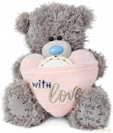 Me to You Tatty Teddy Bear With Personalisable Sticker - Official Collection, Gray, Medium