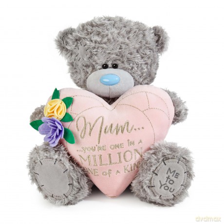 Me to You Tatty Teddy Large Mum Plush Bear 27cm High - Official Mothers Day Collection, Blue,grey,pink