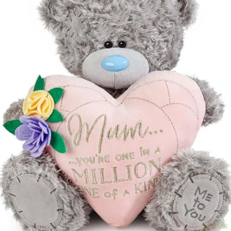Me to You Tatty Teddy Large Mum Plush Bear 27cm High - Official Mothers Day Collection, Blue,grey,pink