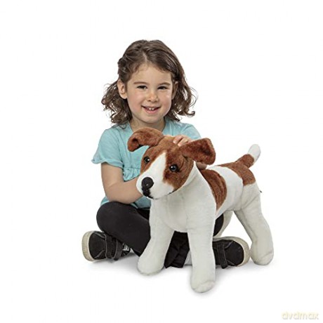 Melissa and Doug Lifelike Stuffed Animal Dog, Brown and White, 30 cm