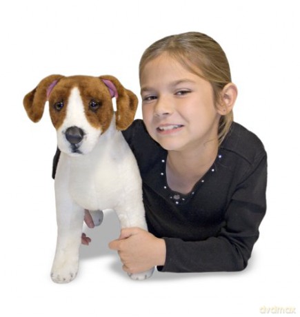 Melissa and Doug Lifelike Stuffed Animal Dog, Brown and White, 30 cm
