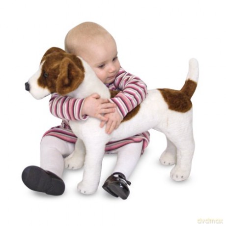 Melissa and Doug Lifelike Stuffed Animal Dog, Brown and White, 30 cm