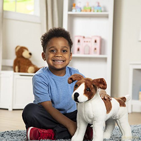 Melissa and Doug Lifelike Stuffed Animal Dog, Brown and White, 30 cm