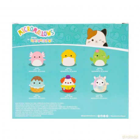Micromallows Squishmallows Original 6-Pack - Archie Axolotl, Bimbi Clown, Lucy-May Llamapegacorn, Maritza Cactus, Maya Sundae, Rodry Bearded Dragon