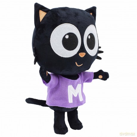 Milo Black Cat Plush Toy - 25cm Amazing Dress Up Milo Soft Toys with Changeable Firefighter Outfit | Interactive Kawaii Plush with Sounds and Phrases | Cute Anime Talking Teddy Bear for Boy and Girl