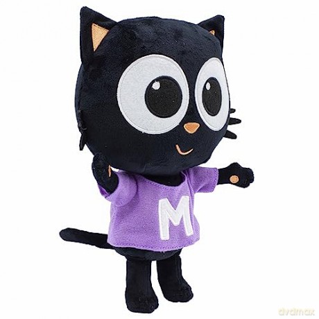 Milo Black Cat Plush Toy - 25cm Amazing Dress Up Milo Soft Toys with Changeable Firefighter Outfit | Interactive Kawaii Plush with Sounds and Phrases | Cute Anime Talking Teddy Bear for Boy and Girl