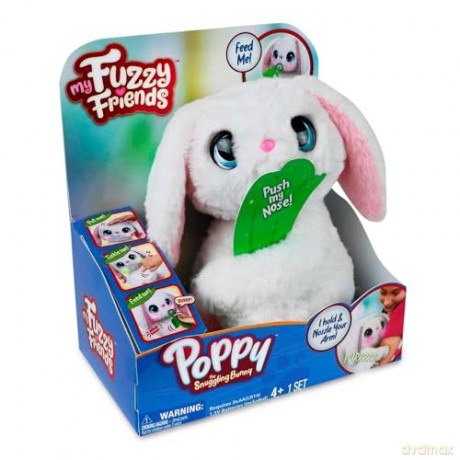 My Fuzzy Friends Poppy The Snuggling Bunny Interactive Plush Pet Kids Toy, Loveable and Lifelike Companion for Boys and Girls Aged 4 Years Plus with Over 50 Sounds and Reactions