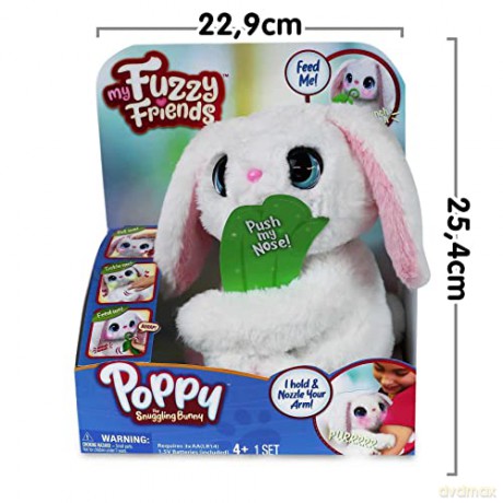 My Fuzzy Friends Poppy The Snuggling Bunny Interactive Plush Pet Kids Toy, Loveable and Lifelike Companion for Boys and Girls Aged 4 Years Plus with Over 50 Sounds and Reactions