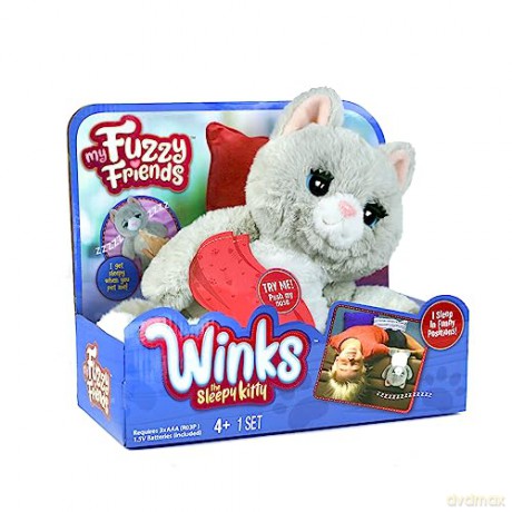 My Fuzzy Friends Winks The Sleepy Kitty Interactive Plush Pet Kids Toy, Loveable and Lifelike Companion for Boys and Girls aged 4 Years Plus with over 50 Sounds and Reactions
